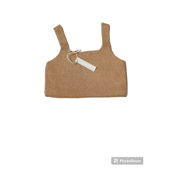 Everlane Camel Yak And Wool Blend The Cozy Stretch Knit Cropped Tank S - Picture 3 of 6